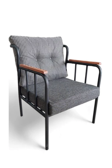 Aryans Home Mobilya Dekorasyon Ofis, Büro, Balkon, Mutfak Ve Bahçe Metal Koltuk Takımı - 3 1 1 - Resim 4