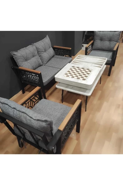 Aryans Home Mobilya Dekorasyon Balkon-bahçe-kafe Çay Seti Koltuk Oturma Takımı-oturma Grubu, Ofis Koltuğu - Sehpa Hariç - 5