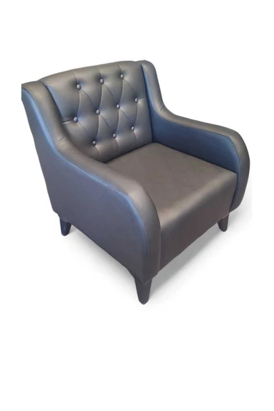 ARYANS HOME Siyah Deri Chester Ofis Koltuğu Büro Koltuğu Deri Ofis Berjeri (1 Adet Tekli)