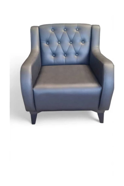 ARYANS HOME Siyah Deri Chester Ofis Koltuğu Büro Koltuğu Deri Ofis Berjeri (1 Adet Tekli) - 4