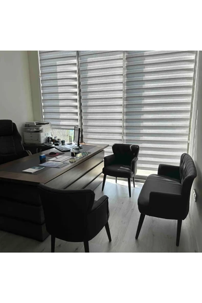 Aryans Home Mobilya Dekorasyon Siyah Deri Ahşap Ayaklı Ofis Koltuğu Ve Kanepeleri Deri Ofis Koltuğu Büro Mobilyası - 8