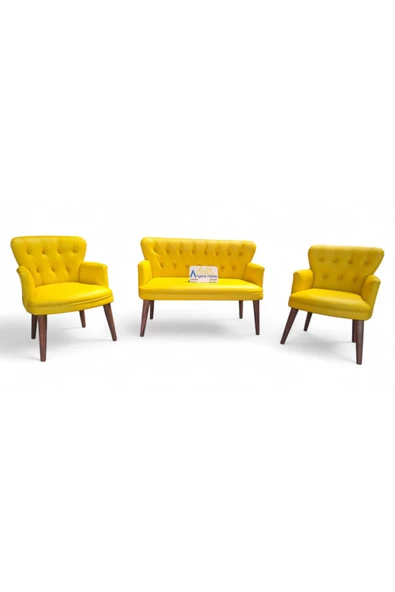 Aryans Home Mobilya Dekorasyon Ahşap Ayaklı Deri Ofis Koltuğu Ve Kanepeleri Deri Ofis Koltuğu Büro Mobilyası Bekleme Koltuğu - 3