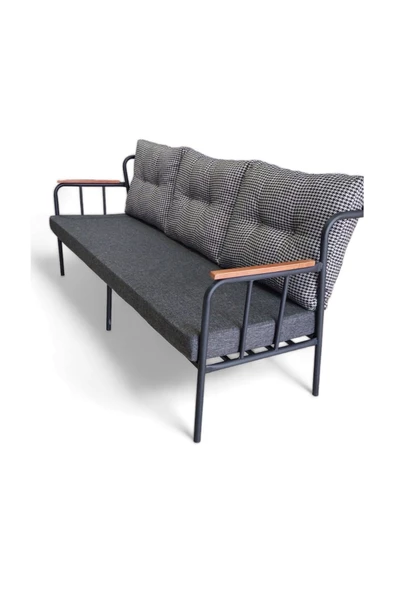 Aryans Home Mobilya Dekorasyon Ofis, Büro, Balkon, Mutfak Ve Bahçe Metal Koltuk Takımı - 3 1 1 - Resim 3