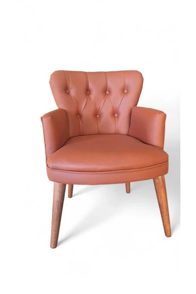 Aryans Home Mobilya Dekorasyon Taba Deri Ahşap Ayaklı Ofis Koltuk Takımı Büro Koltuk Ve Kanepeleri Deri Ofis Büro Mobilyası - 5