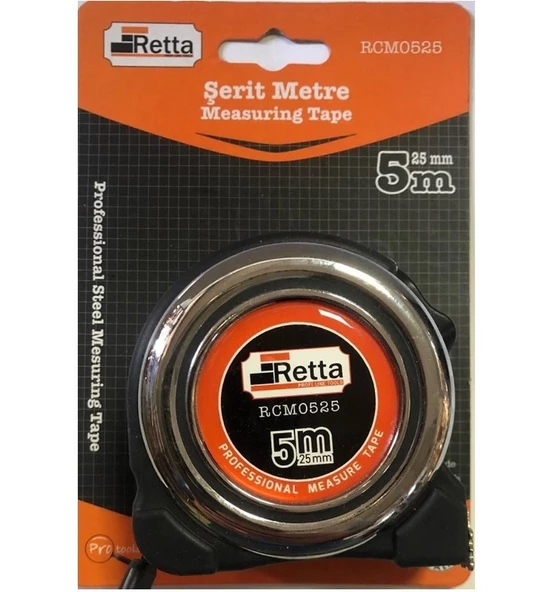Retta 5 X 25 Çelik Şerit Metre-Rcm0525 - Resim 2