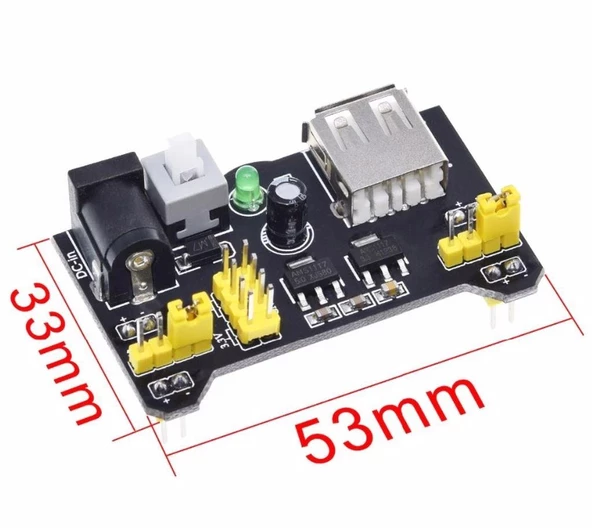 MB-102 Breadboard, 65'li Erkek Erkek Jumper Kablo, Breadboard Güç Kartı - 7