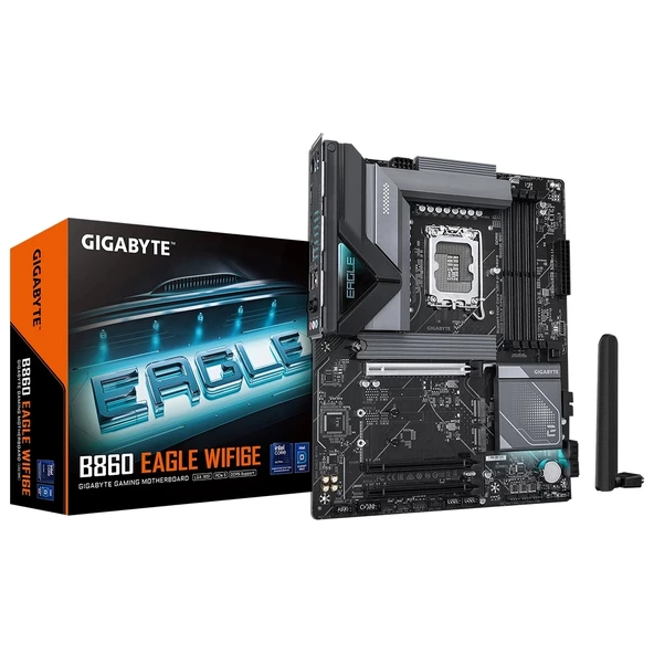 Gigabyte B860 Eagle WIFI6E DDR5 9066 (OC)  M.2 1851p ATX Anakart