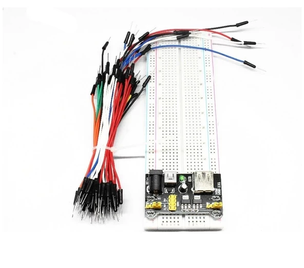 MB-102 Breadboard, 65'li Erkek Erkek Jumper Kablo, Breadboard Güç Kartı - 3