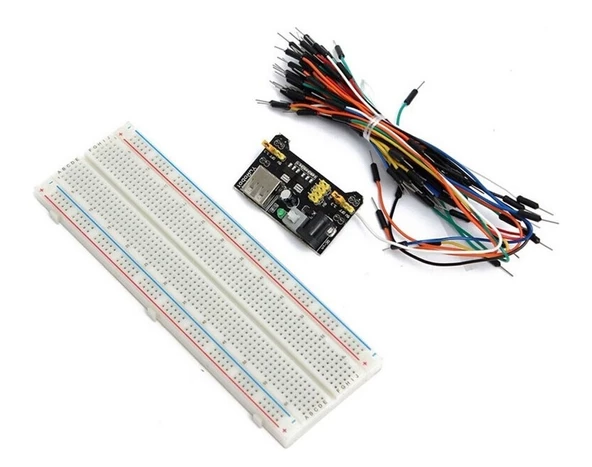 MB-102 Breadboard, 65'li Erkek Erkek Jumper Kablo, Breadboard Güç Kartı - 1
