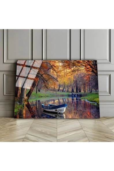 Harikabirev HARİKABİREV|KIRILMAZ CAM (TEMPERLİ) SONBAHAR DOĞA MANZARATABLOSU 07 |TMTEKLİ ürün görseli