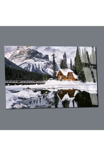 Harikabirev HARİKABİREV|KIRILMAZ CAM (TEMPERLİ) KIŞ DOĞA MANZARASI TABLOSU 06 |TMTEKLİ - Resim 3