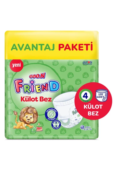 Goon Friend 4 Numara Külot Bebek Bezi Fırsat Paketi - Cilt Dostu - 120 Adet