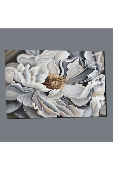 Harikabirev HARİKABİREV|KIRILMAZ CAM (TEMPERLİ)SARI-BEYAZ ÇİÇEK TABLOSU  |TMTEKLİ - Resim 3