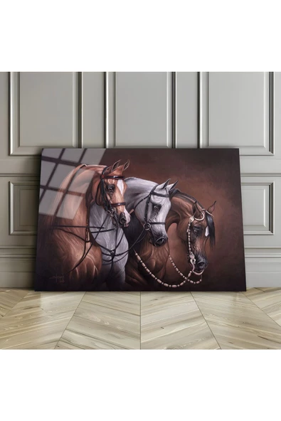 Harikabirev HARİKABİREV|KIRILMAZ CAM (TEMPERLİ) ATLAR TABLOSU 01 |TMTEKLİ ürün görseli