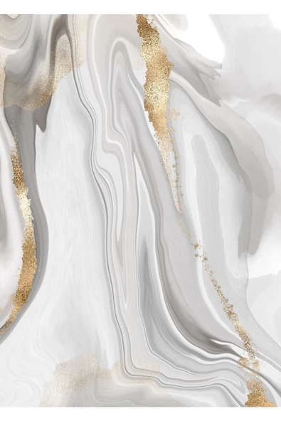 Harikabirev HARİKABİREV|GOLD-GRİ SOYUT KOMBİNİ 01 |ÇERÇEVELİ CAM TABLO  3LÜ DİKEY - Resim 4