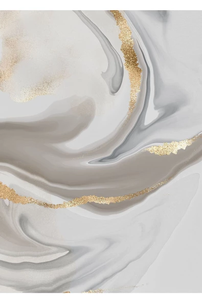 Harikabirev HARİKABİREV|GOLD-GRİ SOYUT KOMBİNİ 01 |ÇERÇEVELİ CAM TABLO  3LÜ DİKEY - Resim 3