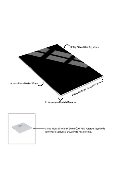 Harikabirev HARİKABİREV|KIRILMAZ CAM (TEMPERLİ) GEYİK TABLOSU 01 |TMTEKLİ - Resim 5