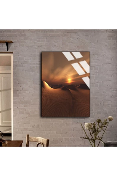 Harikabirev HARİKABİREV|KIRILMAZ CAM (TEMPERLİ) ÇÖL MANZARA TABLOSU 02 |TMTEKLİ - Resim 2