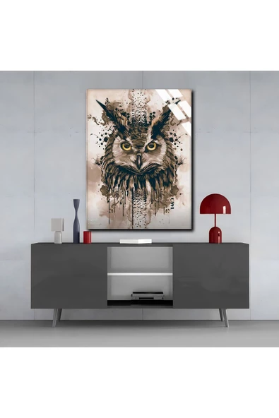 Harikabirev HARİKABİREV|KIRILMAZ CAM (TEMPERLİ) BAYKUŞ TABLOSU 02|TMTEKLİ - Resim 3