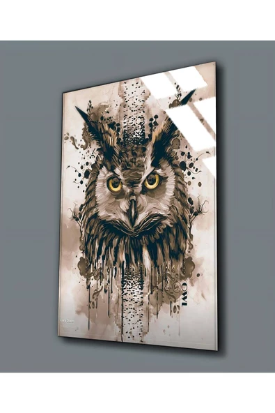 Harikabirev HARİKABİREV|KIRILMAZ CAM (TEMPERLİ) BAYKUŞ TABLOSU 02|TMTEKLİ ürün görseli