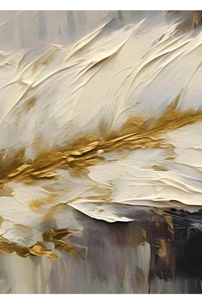 Harikabirev HARİKABİREV|SİYAH-GOLD RENK  SOFT TÜY KOMBİNİ |ÇERÇEVELİ CAM TABLO 3LÜ DİKEY - Resim 3