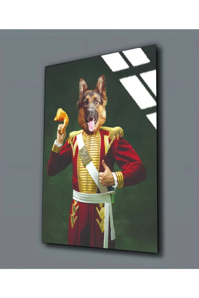 Harikabirev HARİKABİREV|KIRILMAZ CAM (TEMPERLİ) ORTA ÇAĞ KRAL KÖPEK TABLOSU 01 |TMTEKLİ ürün görseli