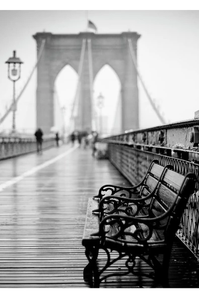 Harikabirev HARİKABİREV|SİYAH-BEYAZ TAŞ & KÖPRÜ KOMBİNİ |ÇERÇEVELİ CAM TABLO  2Lİ DİKEY - Resim 3