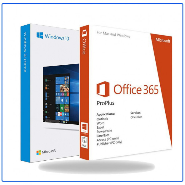 Windows 10 Home ve Office 365 Pro Plus 32-64 Bit Türkçe Destekli