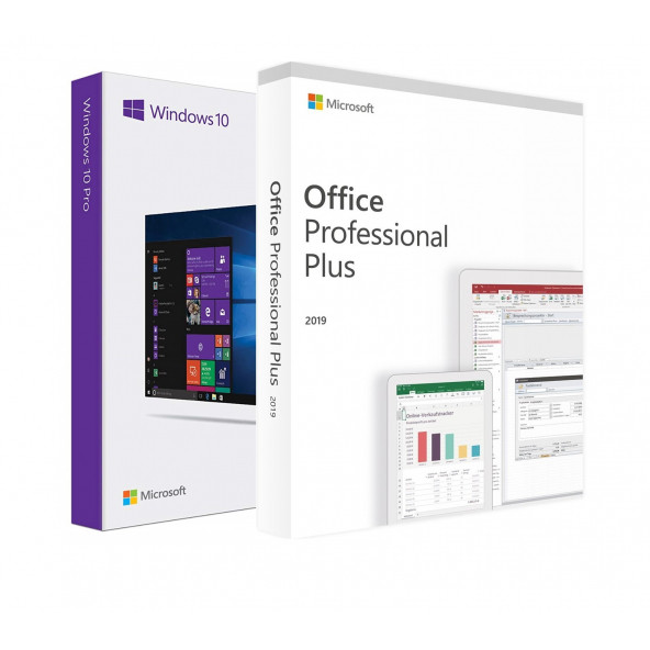 Windows 10 Pro '' Office 2019 Pro Plus PC 32-64 Bit Türkçe-İngilizce Global Destekli