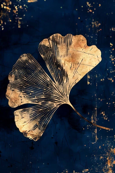 Harikabirev HARİKABİREV|LACİVERT-GOLD TROPİK YAPRAK KOMBİNİ 01 |ÇERÇEVELİ CAM TABLO  2Lİ DİKEY - Resim 2