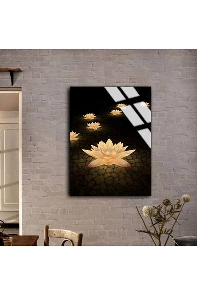 Harikabirev HARİKABİREV|KIRILMAZ CAM (TEMPERLİ) NERGİZ ÇİÇEĞİ TABLOSU |TMTEKLİ - Resim 2