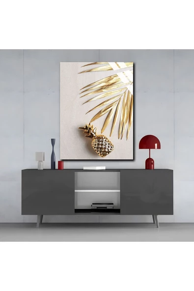 Harikabirev HARİKABİREV|KIRILMAZ CAM (TEMPERLİ) GOLD ANANS-YAPRAK TABLOSU |TMTEKLİ - Resim 3