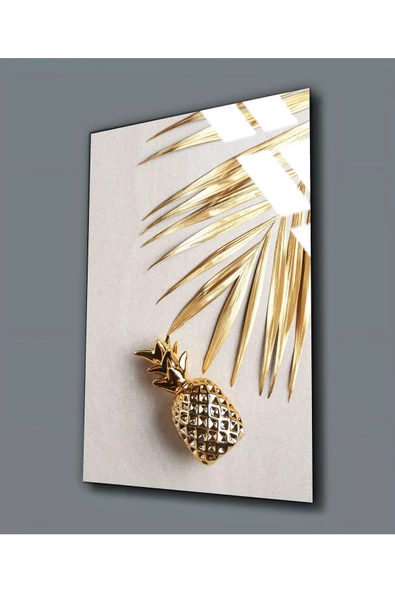 Harikabirev HARİKABİREV|KIRILMAZ CAM (TEMPERLİ) GOLD ANANS-YAPRAK TABLOSU |TMTEKLİ ürün görseli