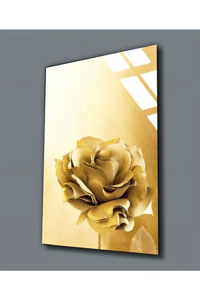 Harikabirev HARİKABİREV|KIRILMAZ CAM (TEMPERLİ) SARI GÜL TABLOSU 01 |TMTEKLİ ürün görseli