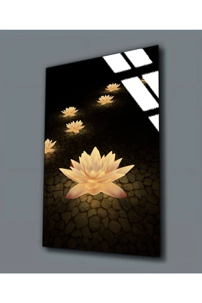 Harikabirev HARİKABİREV|KIRILMAZ CAM (TEMPERLİ) NERGİZ ÇİÇEĞİ TABLOSU |TMTEKLİ ürün görseli