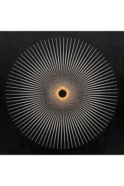 Harikabirev HARİKABİREV|SİYAH-GOLD ETNİK DESEN SOYUT KOMBİN |ÇERÇEVELİ CAM TABLO  3LÜ DİKEY - Resim 3