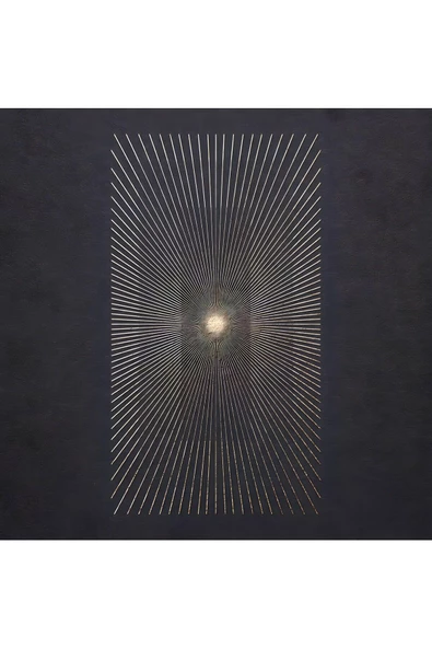 Harikabirev HARİKABİREV|SİYAH-GOLD ETNİK DESEN SOYUT KOMBİN |ÇERÇEVELİ CAM TABLO  3LÜ DİKEY - Resim 2