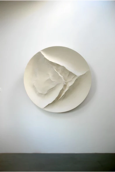 Harikabirev HARİKABİREV|BEYAZ-KREM SOYUT KOMBİN 01 |ÇERÇEVELİ CAM TABLO  3LÜ DİKEY - Resim 2