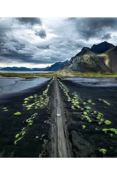 Harikabirev HARİKABİREV|MAVİ-YEŞİL DAĞ/DENİZ MANZARA KOMBİNİ |ÇERÇEVELİ CAM TABLO  3LÜ DİKEY - Resim 4