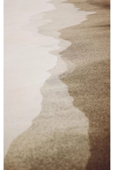 Harikabirev HARİKABİREV|KREM-BEJ RENK KUMSAL MANZARA KOMBİNİ |ÇERÇEVELİ CAM TABLO 2Lİ DİKEY - 3