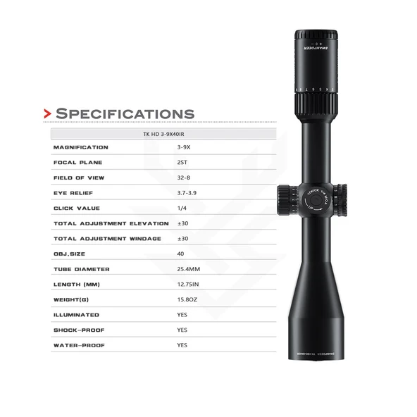 Swampdeer TD HD 3-9x40 IR T. Dürbünü - Resim 5