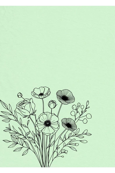 Harikabirev HARİKABİREV|YEŞİL-SİYAH RENK SOYUT ÇİÇEK DEMET KOMBİNİ |ÇERÇEVELİ CAM TABLO 2Lİ DİKEY - 3