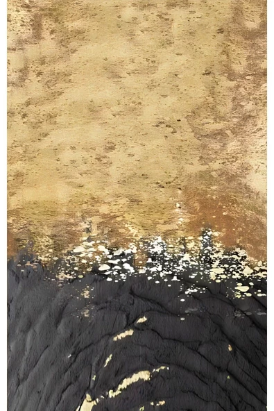 Harikabirev HARİKABİREV|SİYAH-GOLD SOYUT KOMBİN 02 |ÇERÇEVELİ CAM TABLO 3LÜ DİKEY - 2