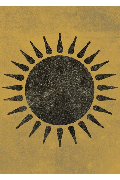 Harikabirev HARİKABİREV|GOLD-SİYAH GÜNEŞ VE LOTUS ÇİÇEĞİ KOMBİNİ |ÇERÇEVELİ CAM TABLO  2Lİ DİKEY - Resim 3