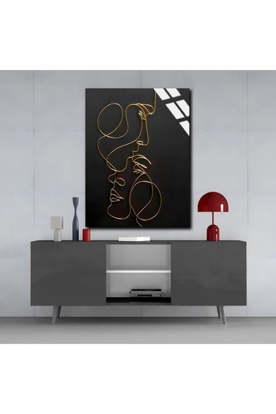 Harikabirev HARİKABİREV|KIRILMAZ CAM (TEMPERLİ) GOLD-KADIN TABLOSU 05 |TMTEKLİ - Resim 3