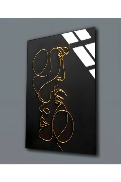 Harikabirev HARİKABİREV|KIRILMAZ CAM (TEMPERLİ) GOLD-KADIN TABLOSU 05 |TMTEKLİ ürün görseli