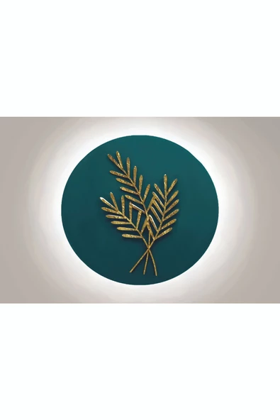 Harikabirev HARİKABİREV|TURKUAZ-GOLD SONSUZLUK ÇİÇEK-SOYUT KOMBİN|ÇERÇEVELİ TEMPERLİ CAM TABLO 3LÜ YATAY - Resim 3