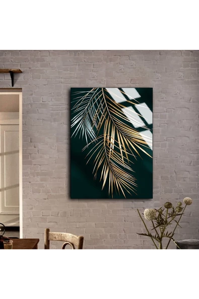 Harikabirev HARİKABİREV|KIRILMAZ CAM (TEMPERLİ)  GOLD YAPRAK TABLOSU 06 |TMTEKLİ - Resim 2