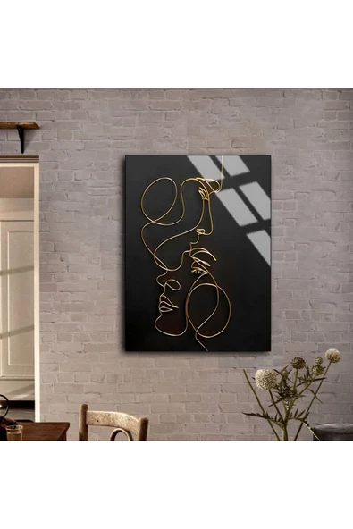 Harikabirev HARİKABİREV|KIRILMAZ CAM (TEMPERLİ) GOLD-KADIN TABLOSU 05 |TMTEKLİ - Resim 2