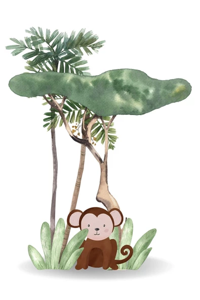 Harikabirev HARİKABİREV|ÇOCUK ODASI İÇİN TROPİKAL HAYVANLI DEKORATİF KOMBİN|AHŞAP ÇERÇEVELİ 3LÜ MDF TABLO - Resim 3